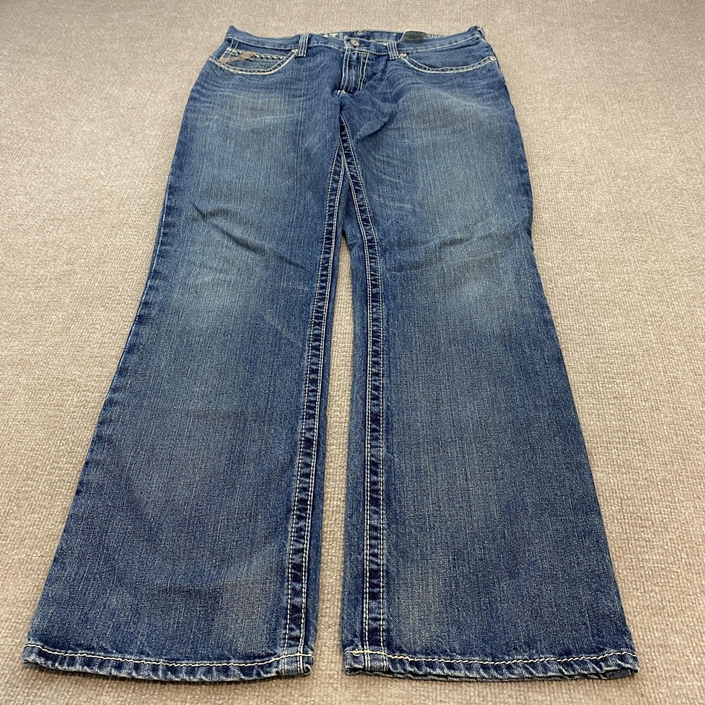 Ariat M4 Low Rise Boot Jeans Mens 35x34 Blue Med Wash Relaxed Bootcut Denim